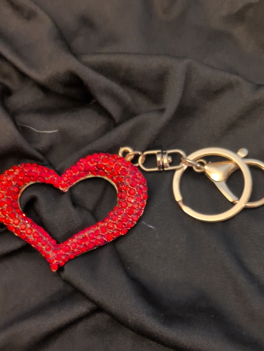 Red Crystal Heart Bag Charm/ Keychain Charm - Women Accessories
